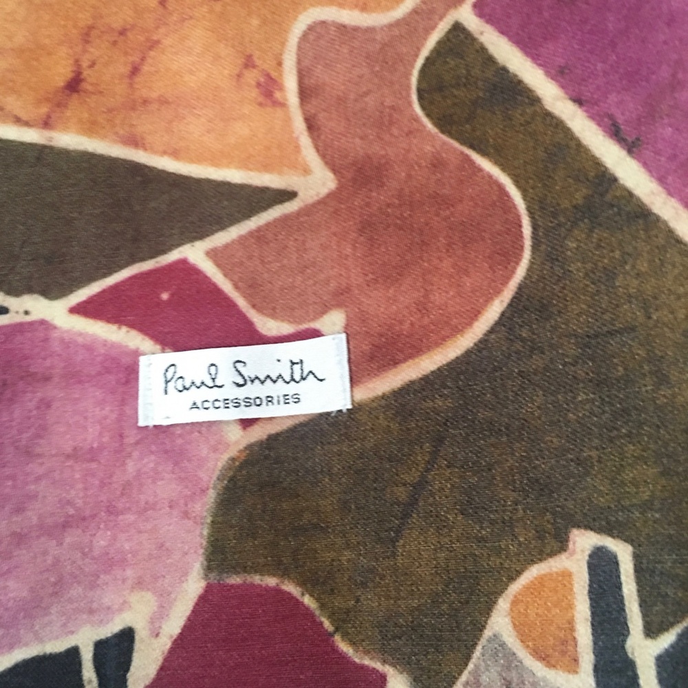 Paul Smith Wool Scarf - Abstract Horse / Knight / Chess Pieces - wine, neutral - Picture 7 of 7